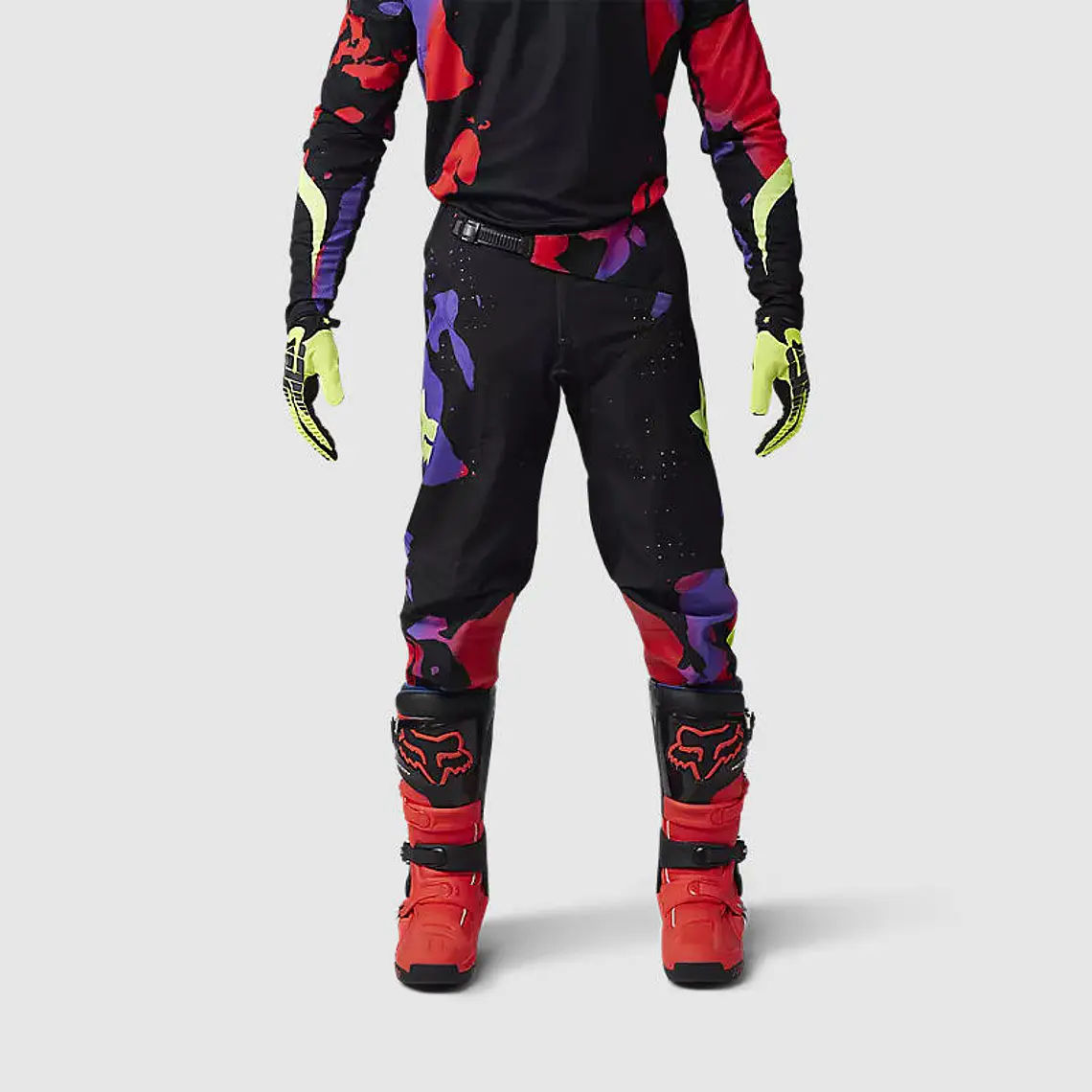 Pantalon Moto 360 Throttle Negro/Rojo Fox 3