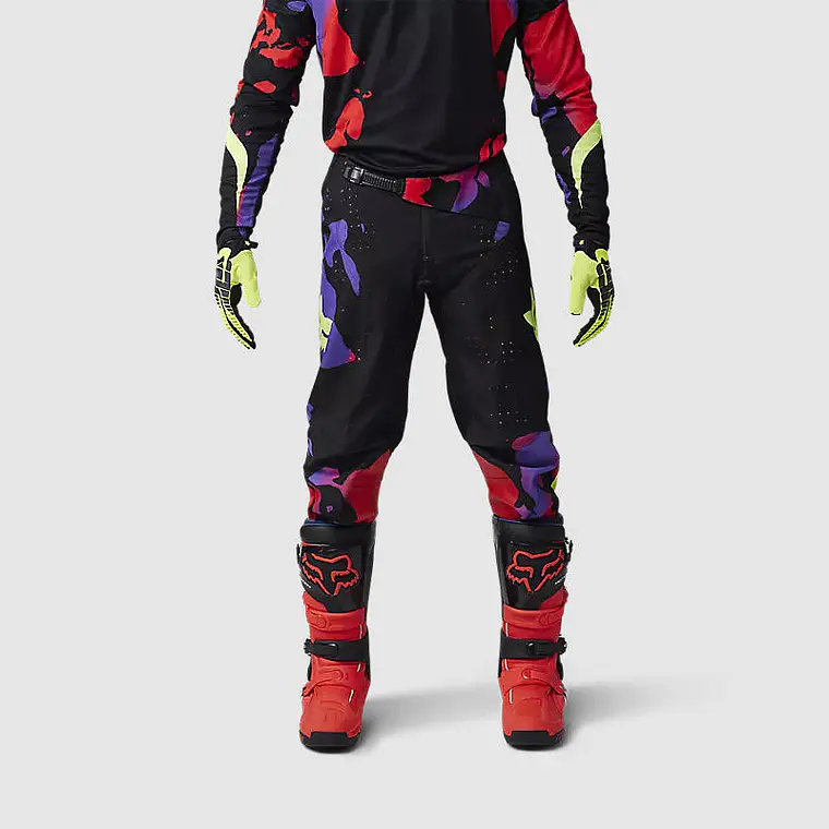 Pantalon Moto 360 Throttle Negro/Rojo Fox 3