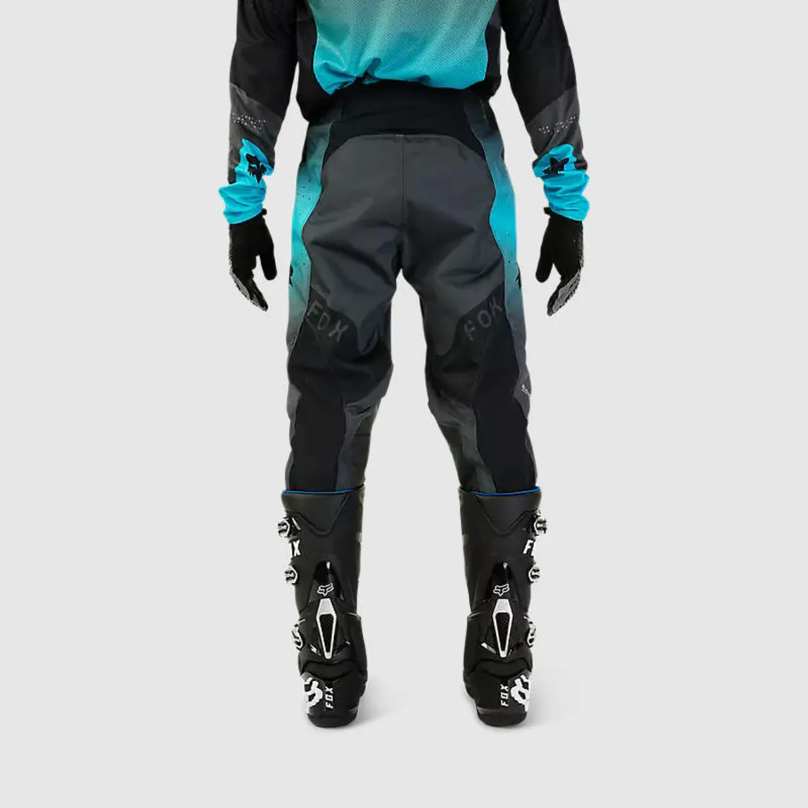 Pantalon Moto 360 Revise Negro/Celeste Fox 4
