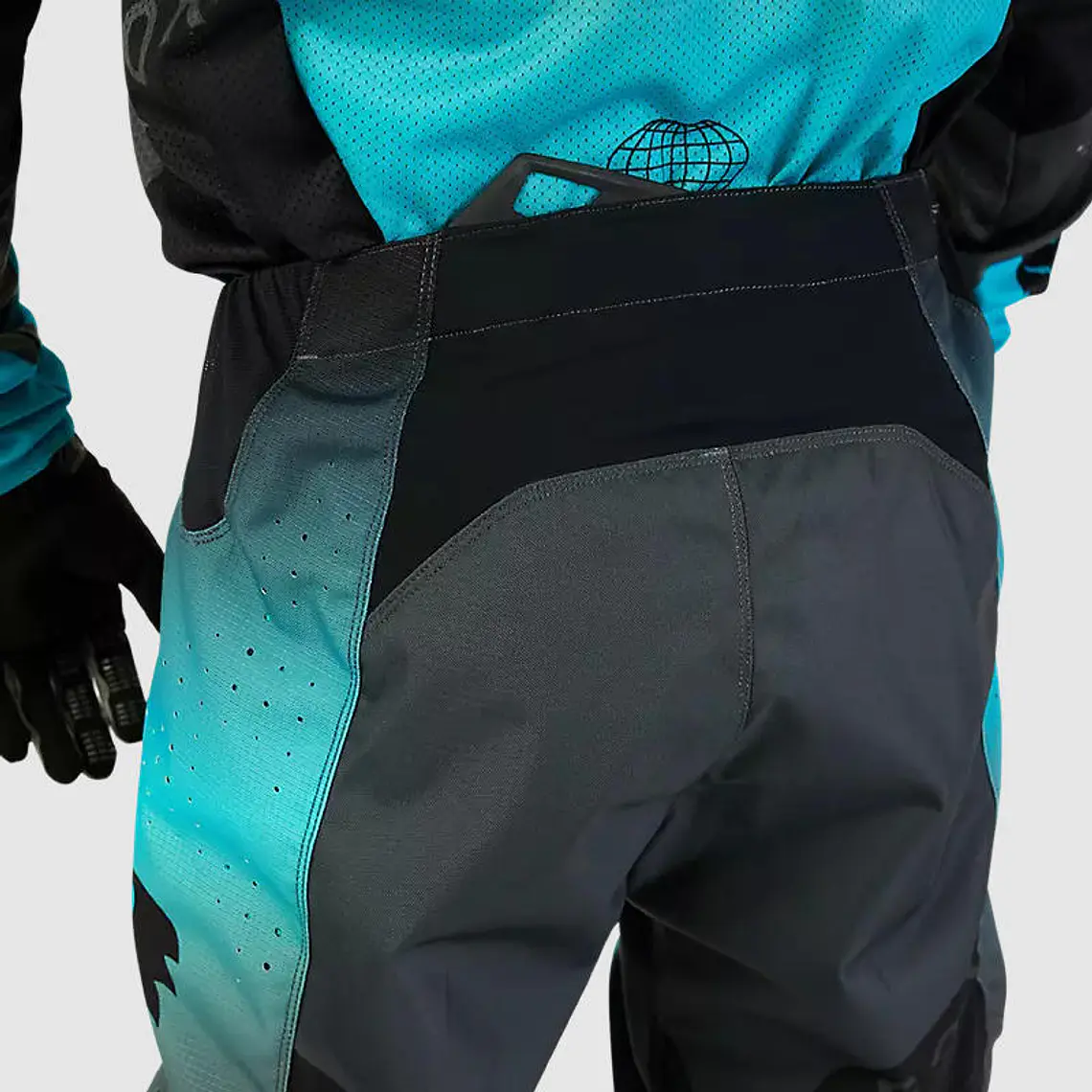 Pantalon Moto 360 Revise Negro/Celeste Fox 5