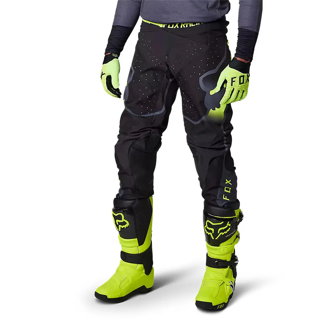 Pantalon Moto 360 Vizen Negro/Amarillo Fox 2