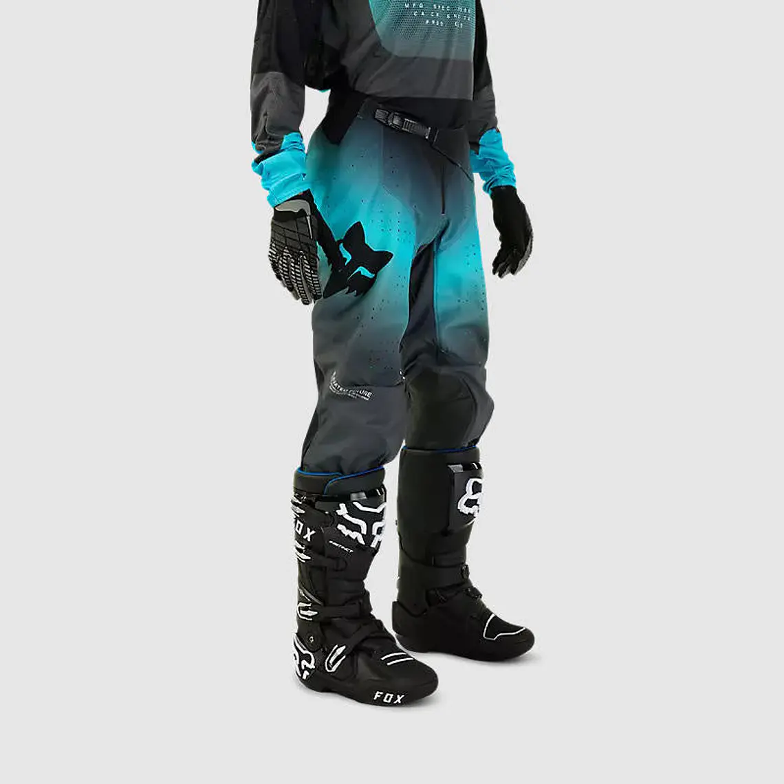 Pantalon Moto 360 Revise Negro/Celeste Fox 6