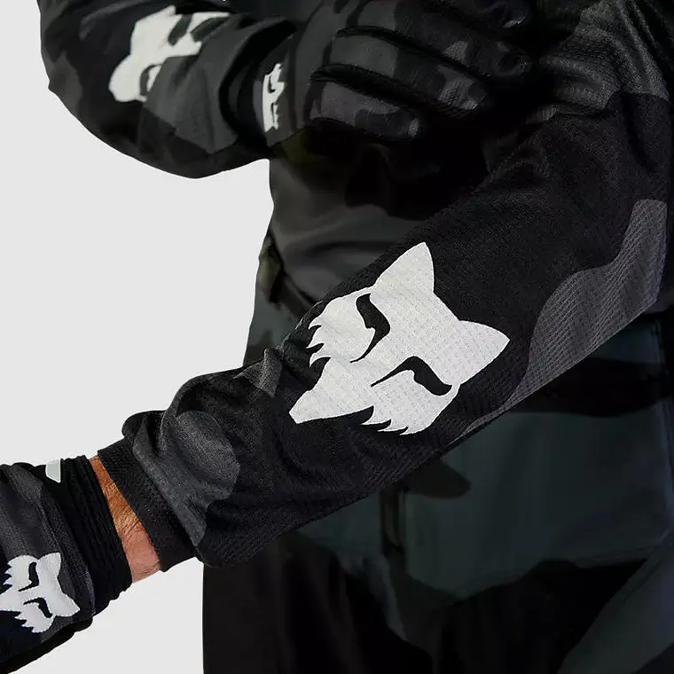 Polera Moto 180 Bnkr Camo Negro Fox 4