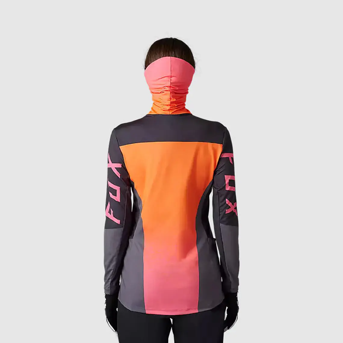 Polera Moto Mujer Ranger Drive Krux SXS Con Cuello Naranjo Fox 2