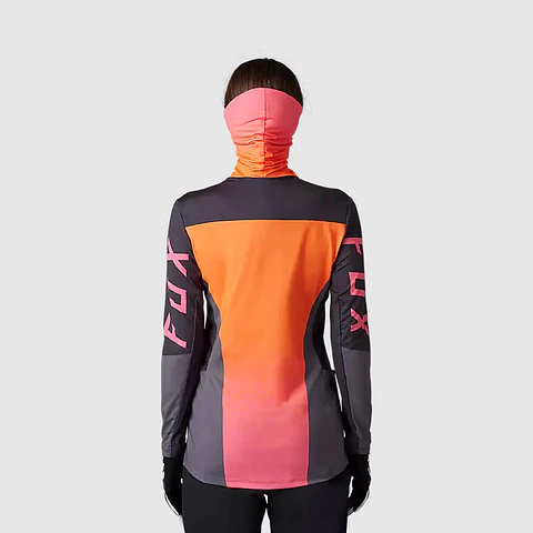 Polera Moto Mujer Ranger Drive Krux SXS Con Cuello Naranjo Fox