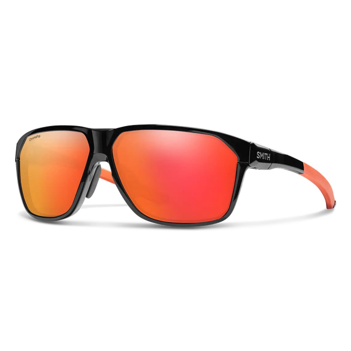 Lentes Smith Leadout PivLock Matte Black Cinder ChromaPop Red Mirror 1
