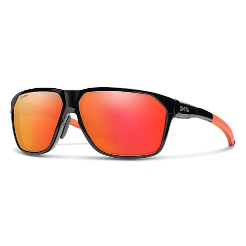 Lentes Smith Leadout PivLock Matte Black Cinder ChromaPop Red Mirror