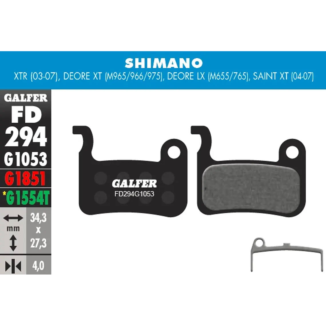 Galfer Pastillas Shimano M965/966/975/655/765/775 1