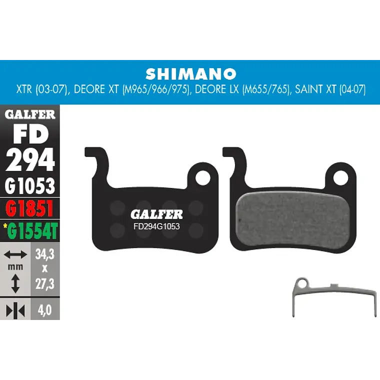 Galfer Pastillas Shimano M965/966/975/655/765/775 1