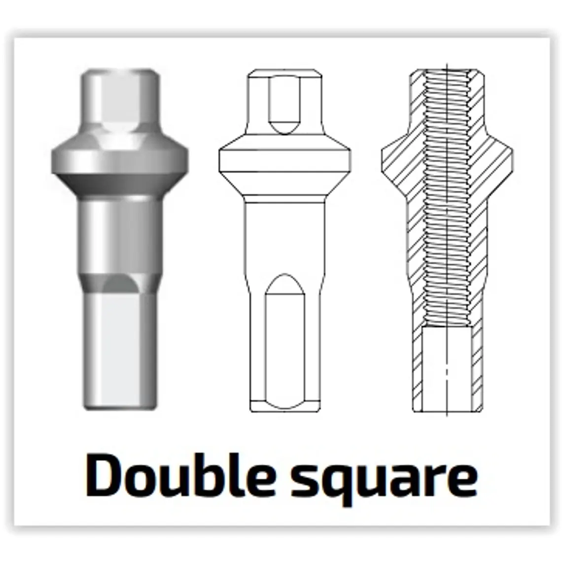 Sapim Niple Double Square Polyax bronce 14g/16mm plateado (100 u) 1