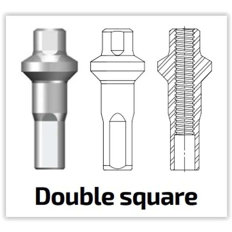 Sapim Niple Double Square Polyax bronce 14g/16mm plateado (100 u) 1