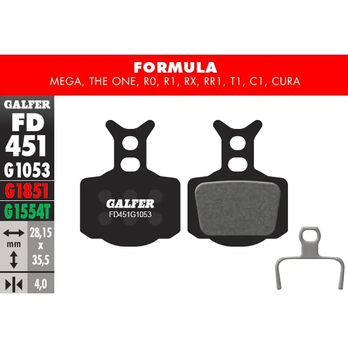 Galfer Pastillas Formula Mega, The One, R0, R1, RX, RR1, T1, C1, Cura 1