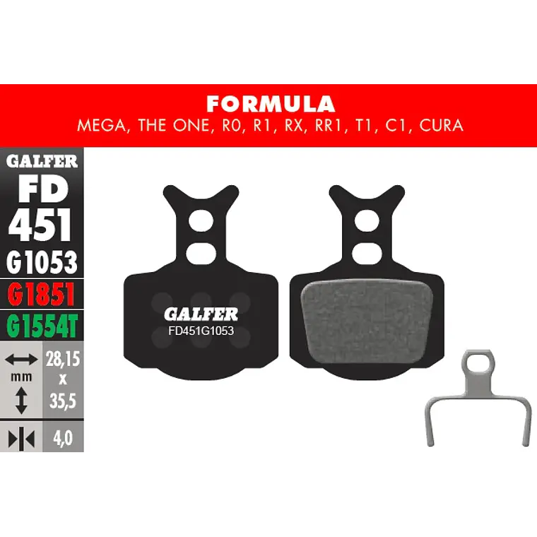 Galfer Pastillas Formula Mega, The One, R0, R1, RX, RR1, T1, C1, Cura 1