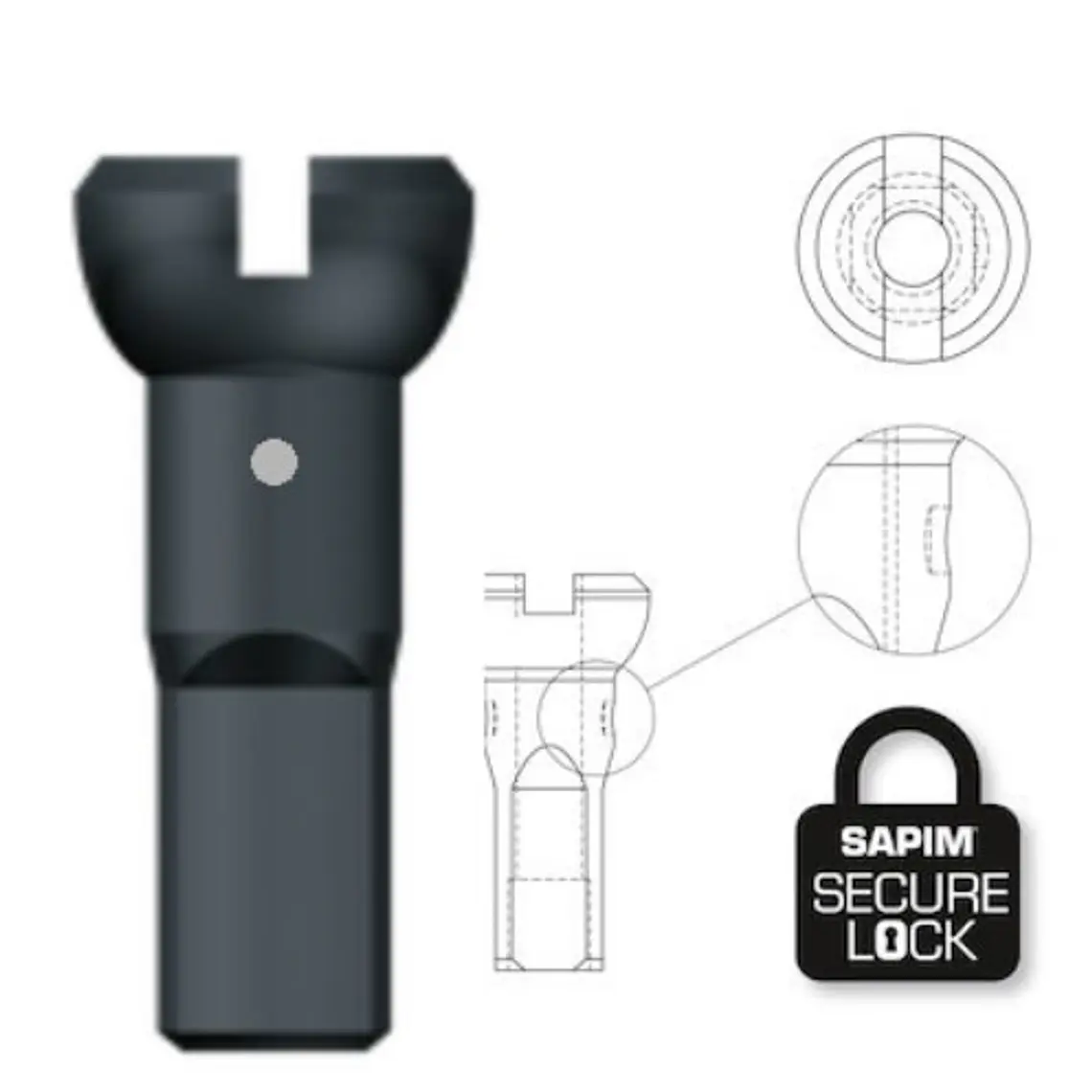 Sapim Niple Polyax Secure Lock bronce 14g/12mm negro (100 u) 1