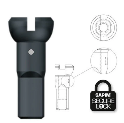 Sapim Niple Polyax Secure Lock bronce 14g/12mm negro (100 u)