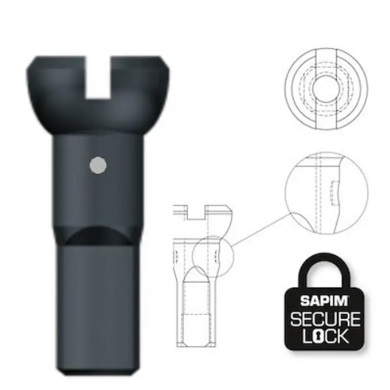 Sapim Niple Polyax Secure Lock bronce 14g/12mm negro (100 u) 1