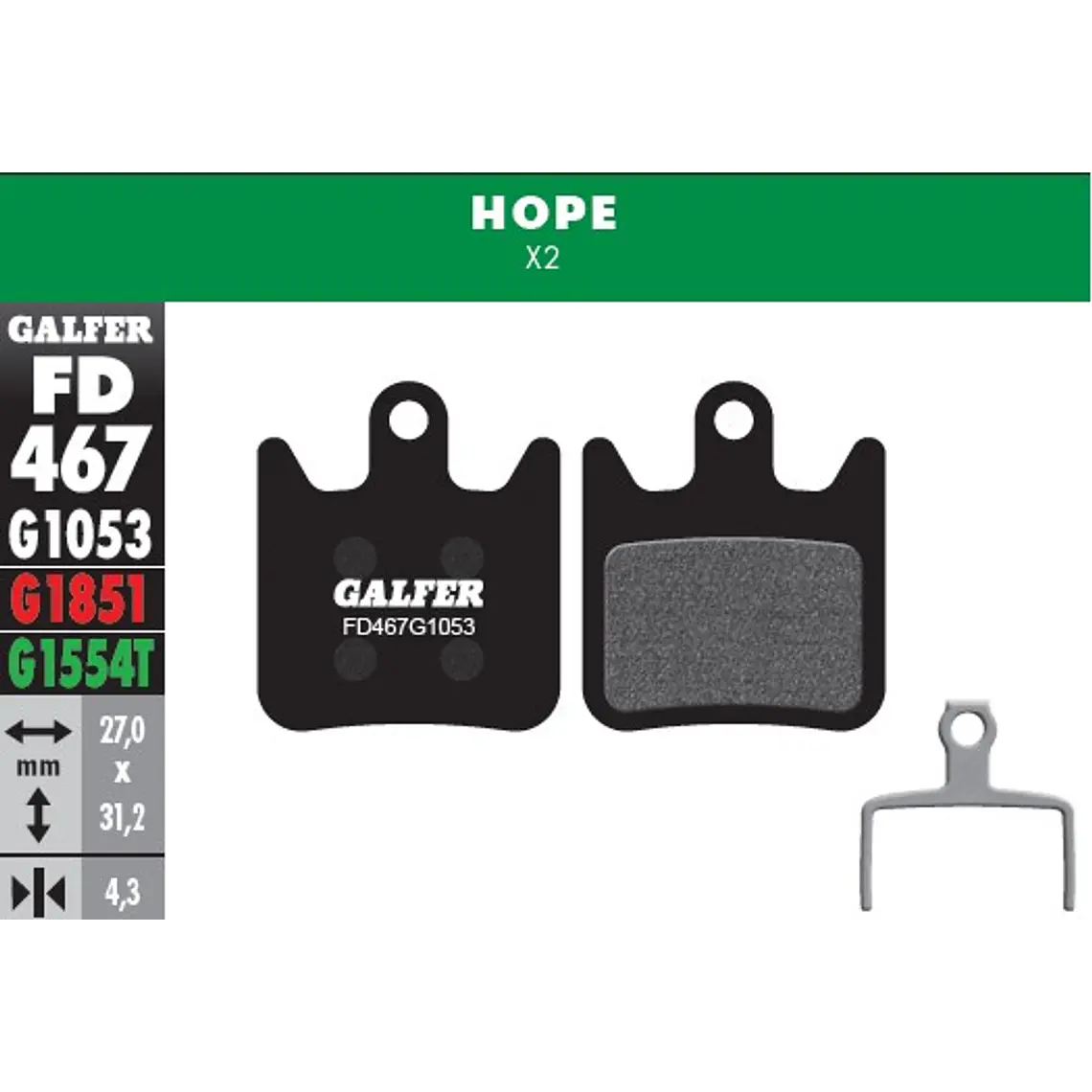 Galfer Pastillas Hope X2 y XCR 1