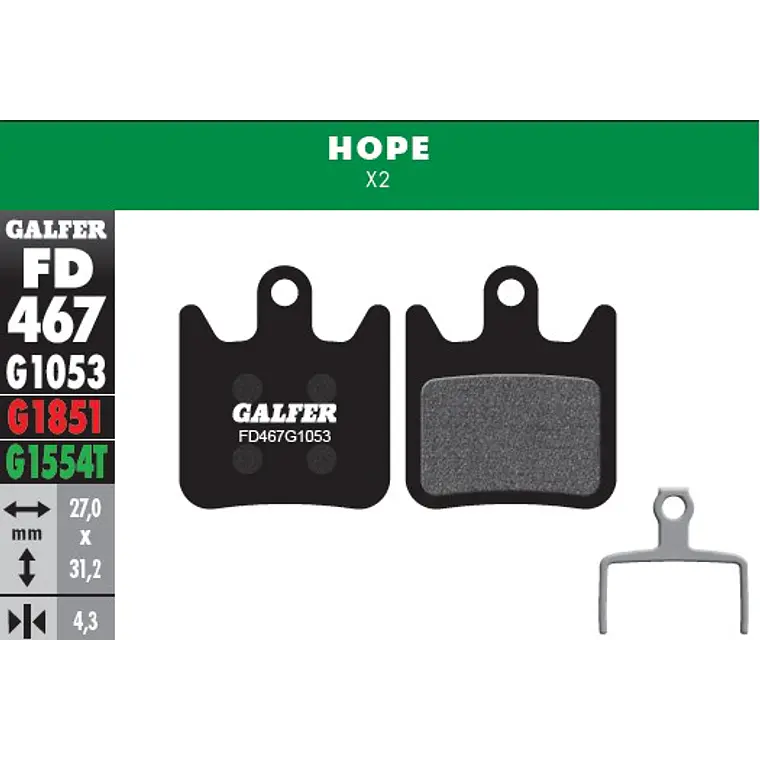 Galfer Pastillas Hope X2 y XCR 1