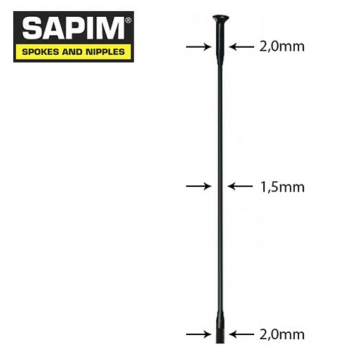 Sapim Rayo Laser negro straight-pull