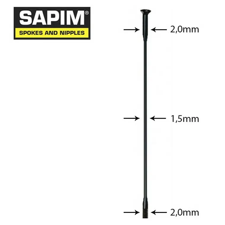 Sapim Rayo Laser negro straight-pull 1