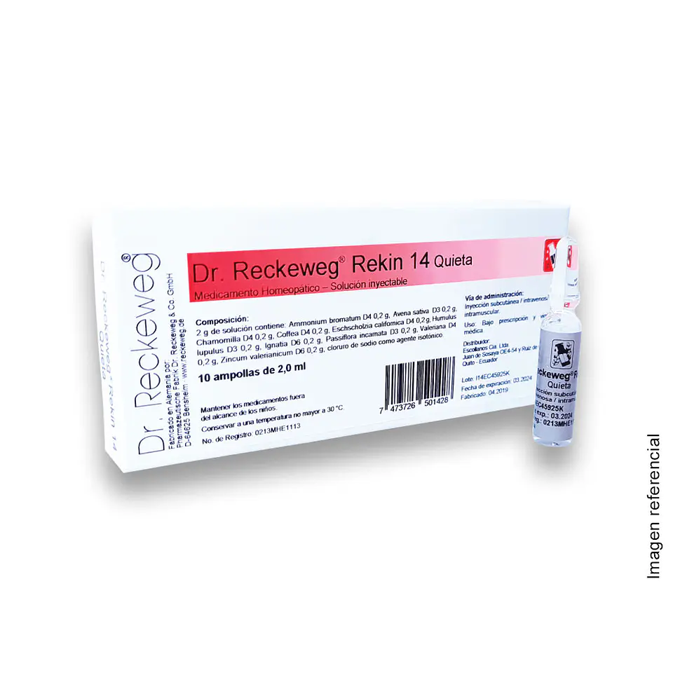 DR RECKEWEG R14 QUIETA SOLUCION INYECTABLE x 10 AMPOLLAS 1