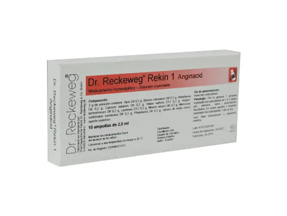 DR RECKEWEG REKIN 1 ANGINACID SOLUCION INYECTABLE x 10 AMPOLLAS 1