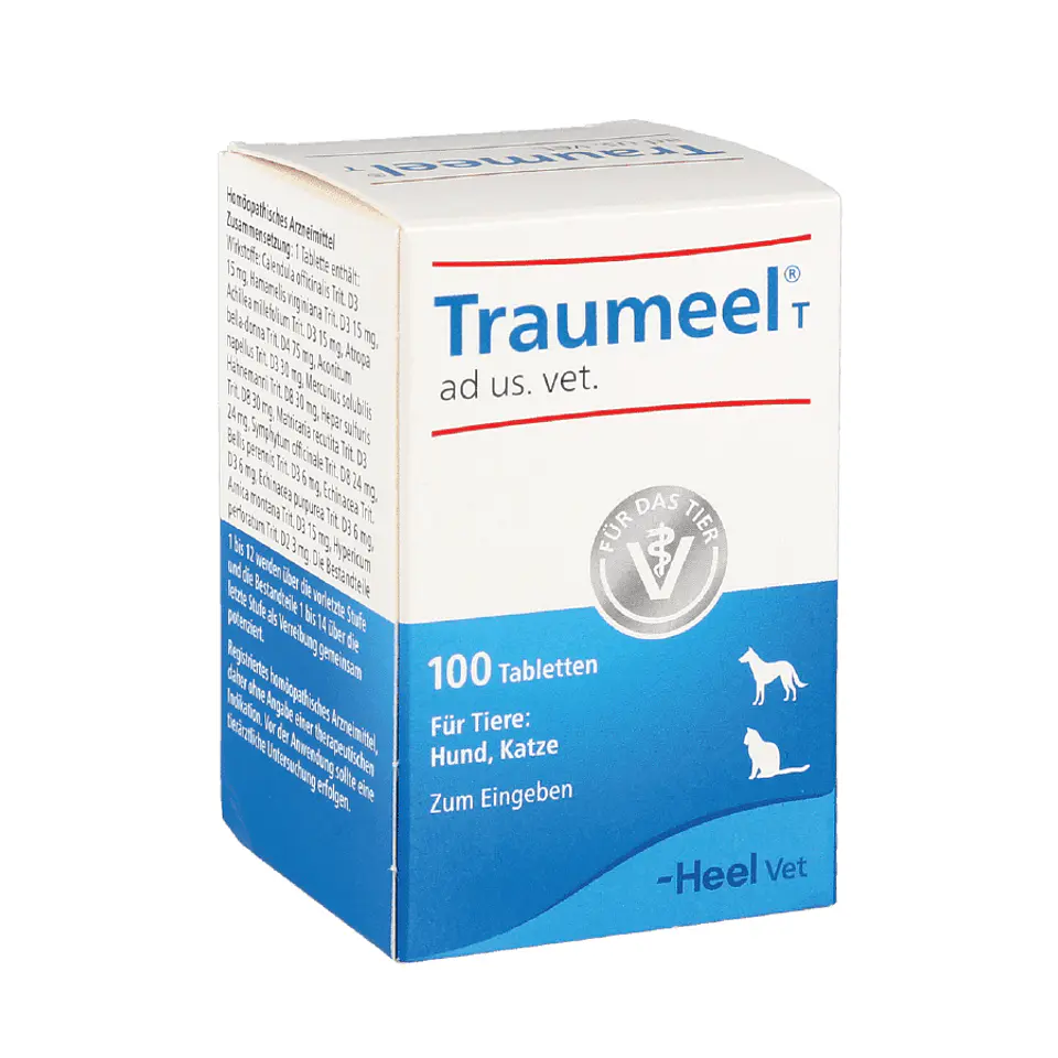 HEEL TRAUMEEL T VETERINARIO x 100 TABLETAS 1