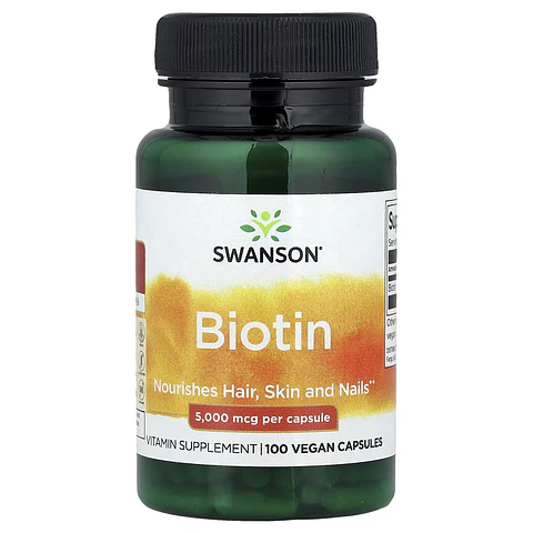SWANSON BIOTIN (BIOTINA) 5000 MCG x 100 CAPSULAS VEGANAS