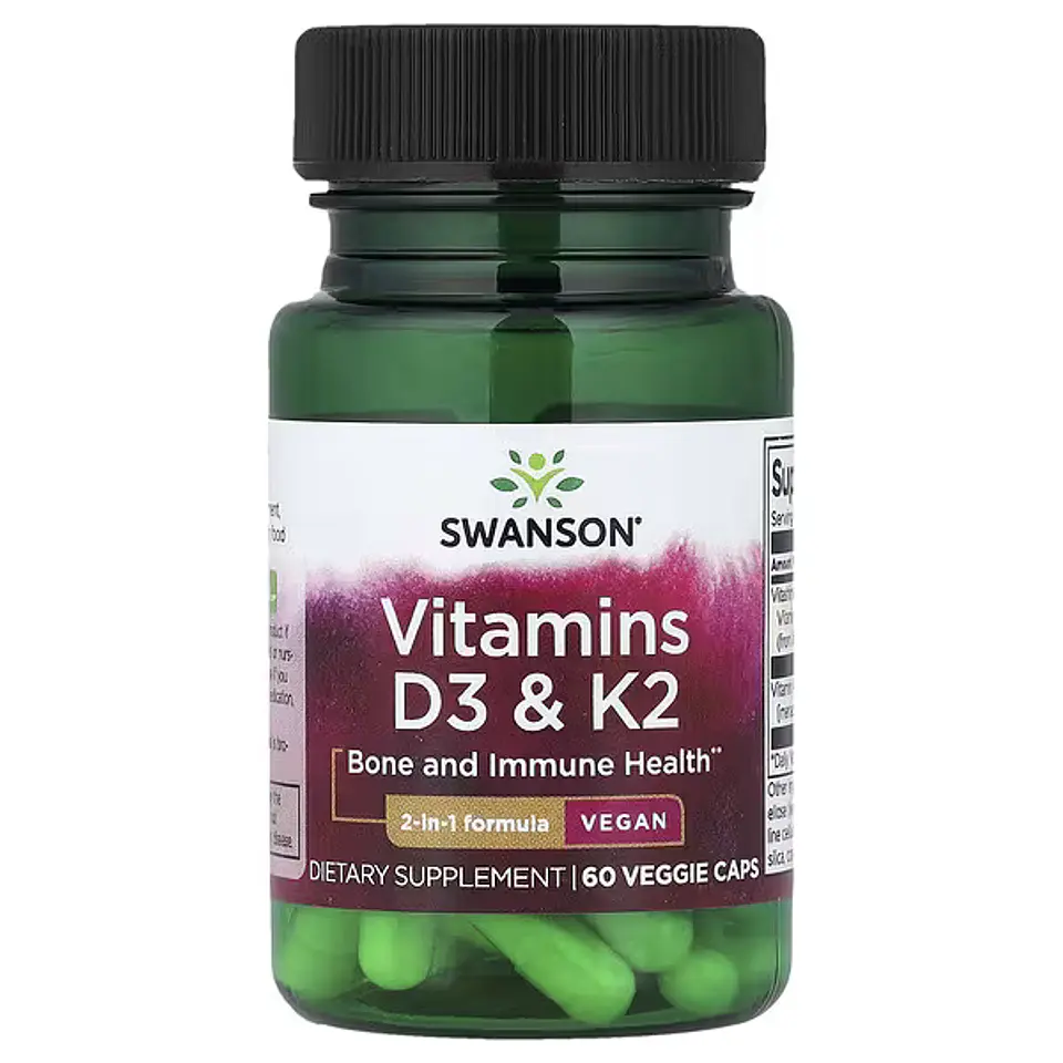SWANSON VITAMINA D3 + K2 x 60 CAPSULAS 1