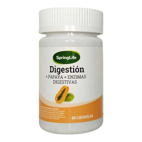 SPRINGLIFE DIGESTION PAPAYA + ENZIMAS DIGESTIVAS x 60 CAPSULAS