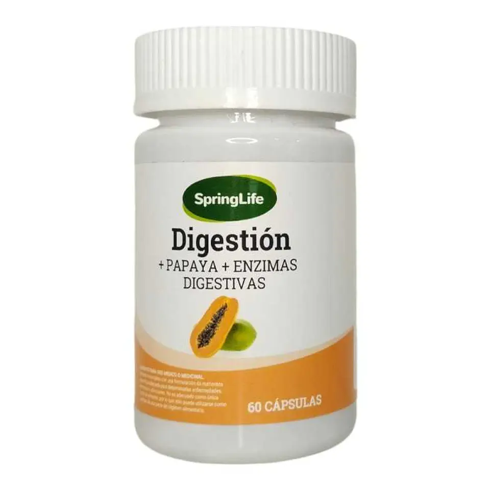 SPRINGLIFE DIGESTION PAPAYA + ENZIMAS DIGESTIVAS x 60 CAPSULAS 1