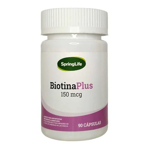 SPRINGLIFE BIOTINA PLUS 150 MCG x 90 CAPSULAS