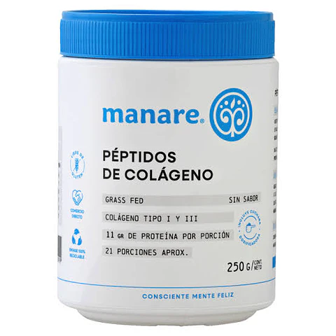 MANARE PEPTIDOS DE COLAGENO HIDROLIZADO x 250 GRAMOS