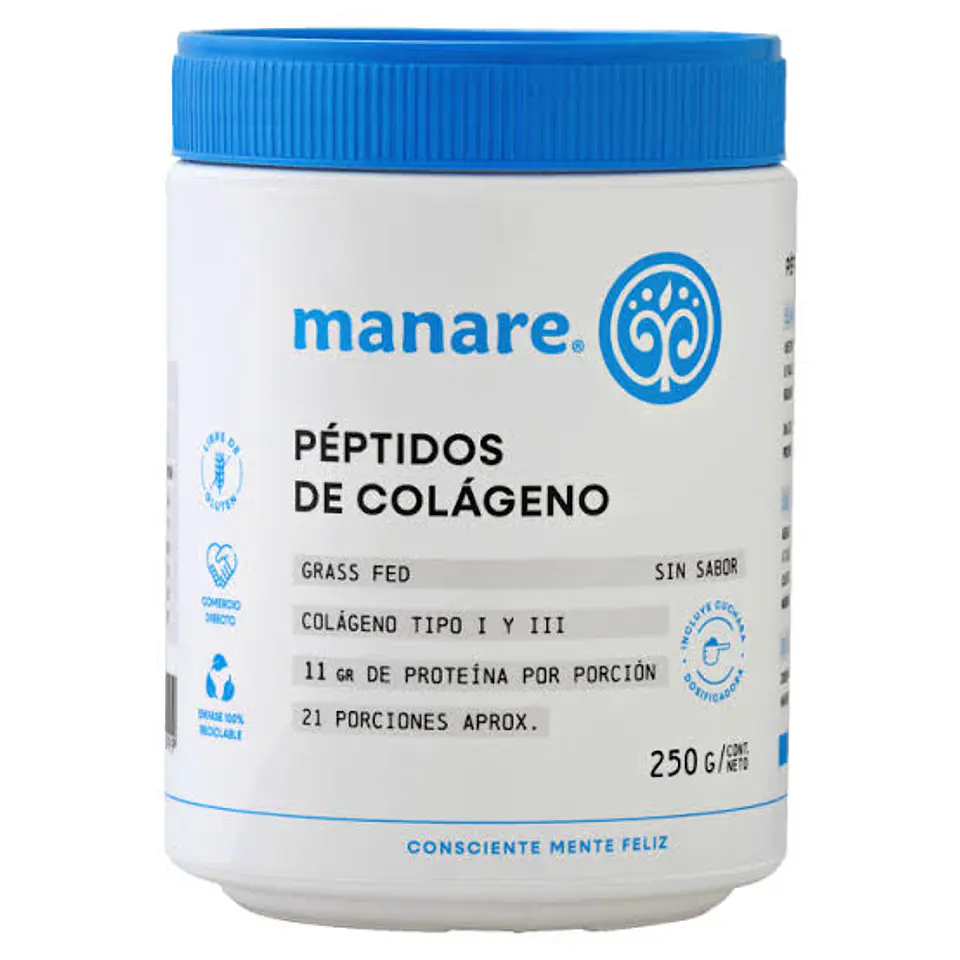 MANARE PEPTIDOS DE COLAGENO HIDROLIZADO x 250 GRAMOS 1