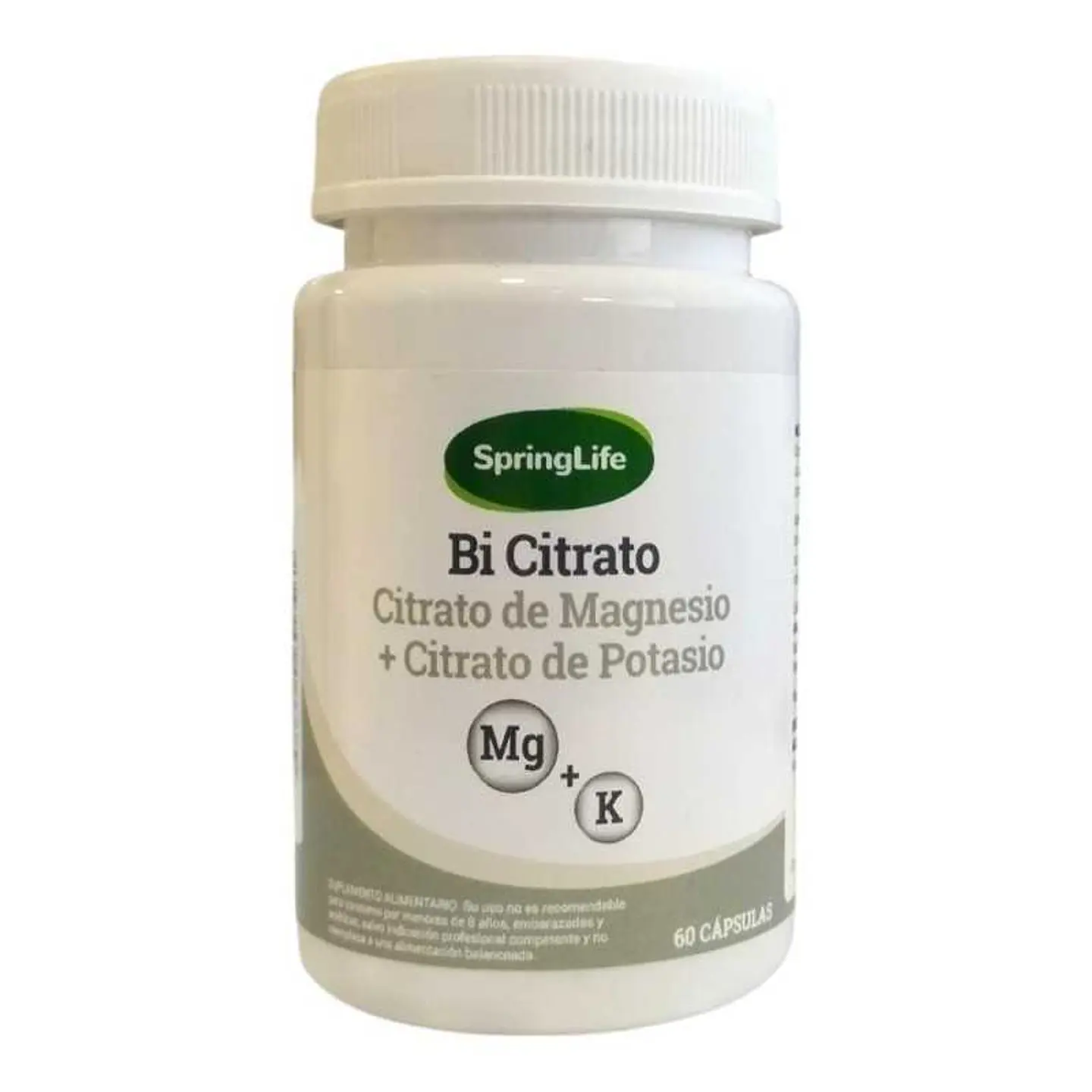 SPRINGLIFE BI CITRATO CITRATO DE MAGNESIO + CITRATO DE POTASIO x 60 CAPSULAS 1