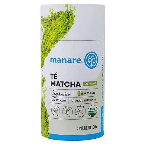 MANARE TE MATCHA ORGANICO EN POLVO x100 GRAMOS