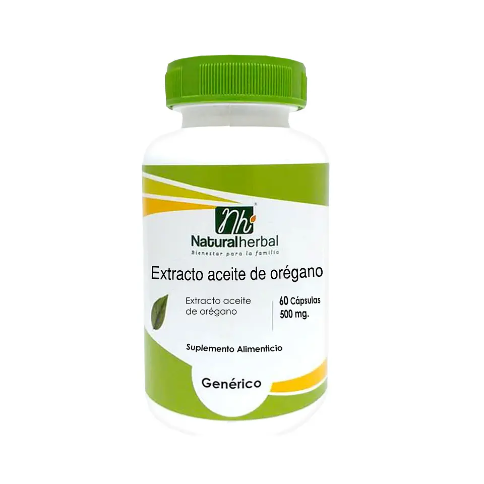 NATURAL HERBAL EXTRACTO ACEITE DE OREGANO 500 MG x 60 CAPSULAS 1