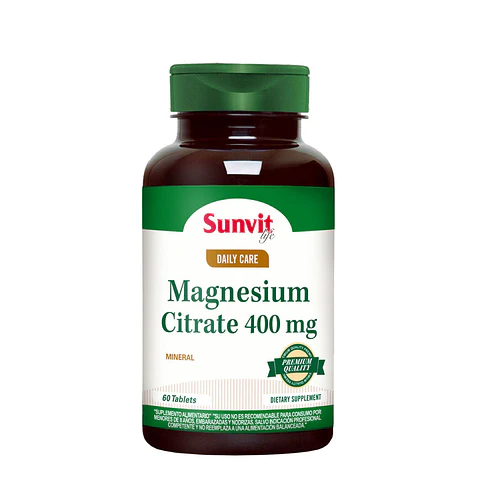 CITRATO DE MAGNESIO 400 MG x 60 TABLETAS SUNVIT