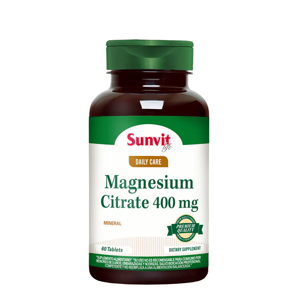 CITRATO DE MAGNESIO 400 MG x 60 TABLETAS SUNVIT 1