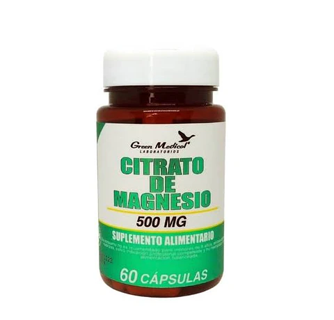 GREEN MEDICAL CITRATO DE MAGNESIO 500 MG x 60 CAPSULAS
