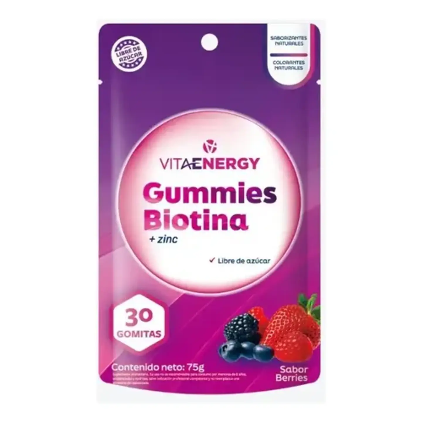 VITA ENERGY GOMITAS DE BIOTINA + ZINC LIBRE DE AZUCAR x 30 GOMITAS 1