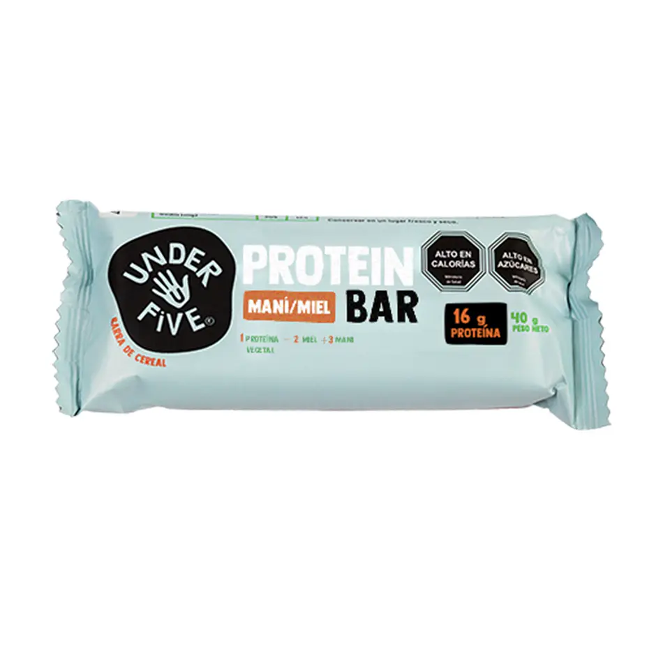 UNDER FIVE PROTEIN BARRA MANI MIEL x 45 GRAMOS 1