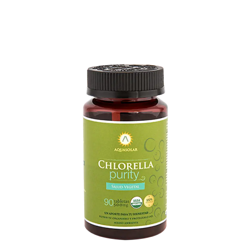AQUASOLAR CHLORELLA PURITY 500MG x90 TABLETAS 1