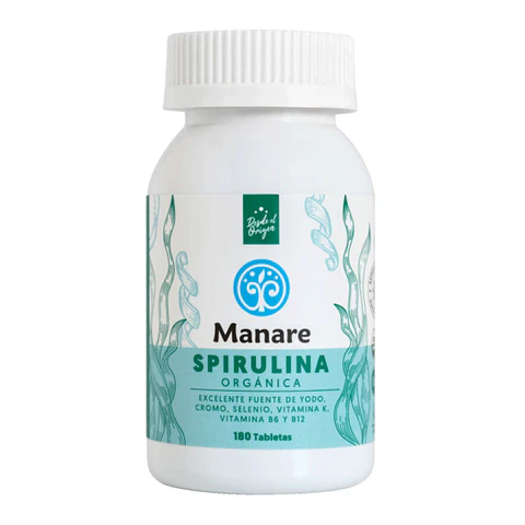 MANARE SPIRULINA ORGANICA 500 MG x 180 TABLETAS