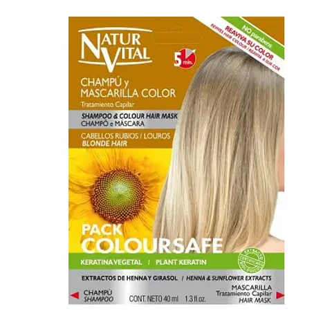 NATURVITAL PACK SACHET COLOURSAFE RUBIOS SHAMPOO 10 ML + ACONDICIONADOR 30 ML