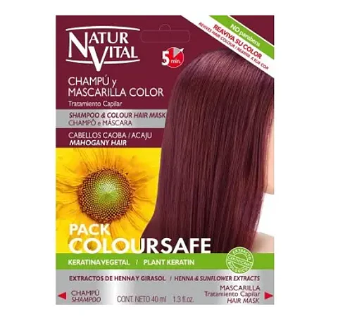 NATURVITAL PACK SACHET COLOURSAFE CAOBA SHAMPOO 10 ML + ACONDICIONADOR 30 ML