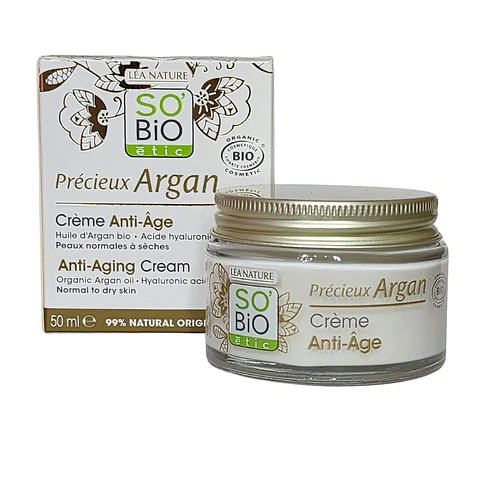 SO BIO CREMA ANTI-EDAD ACEITE DE ARGAN HIALURONICO PIEL NORMAL A SECA x 50 ML