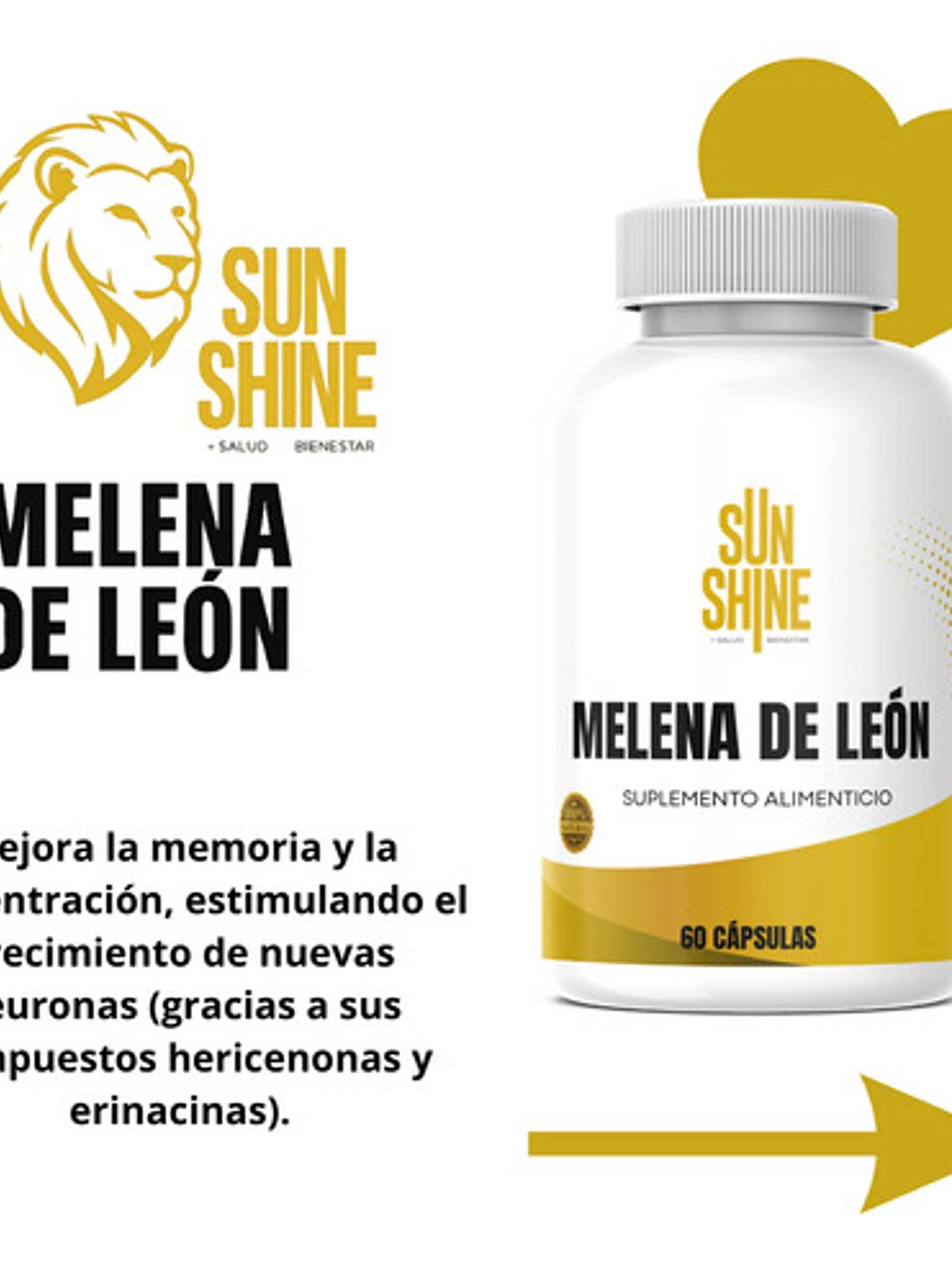 Sun Shine Cápsulas Melena De León 60 Unidades 3