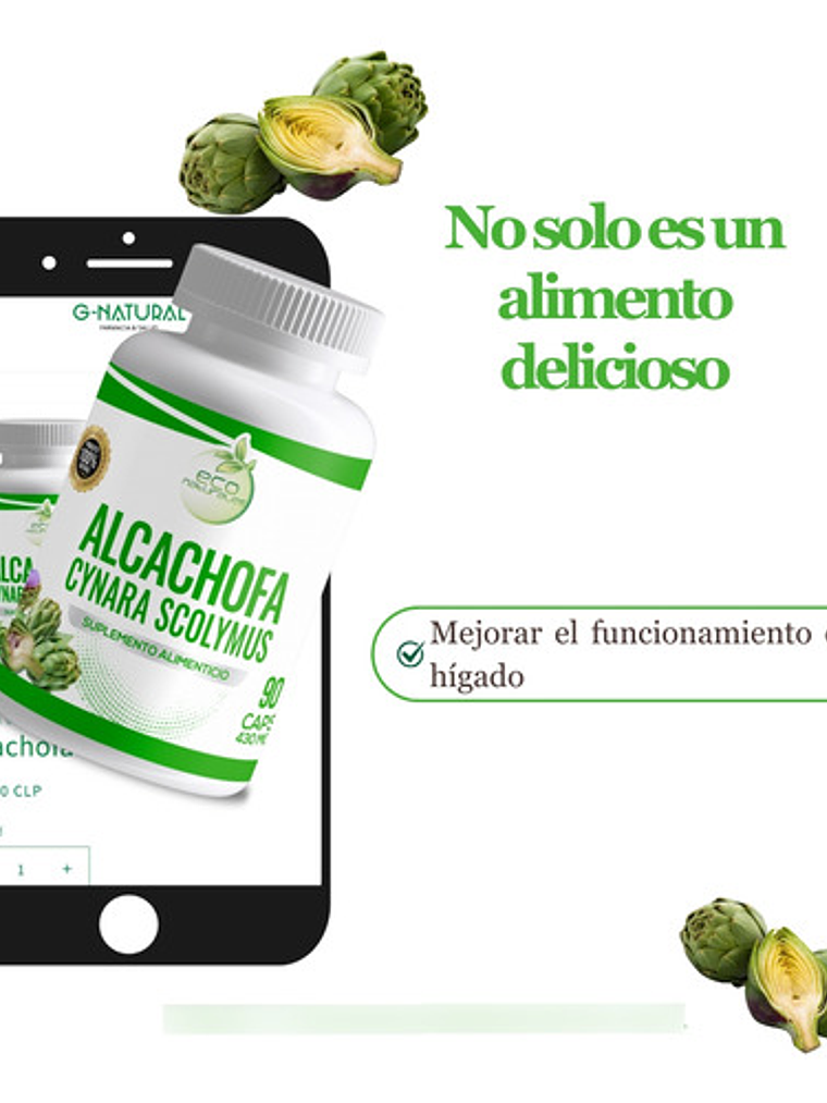 Eco Natural Alcachofa 2 Frascos 180 Cápsulas En Total - 2