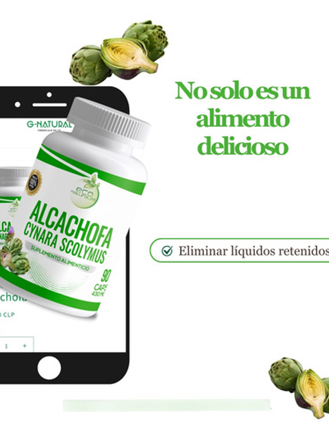 Eco Natural Alcachofa 2 Frascos 180 Cápsulas En Total - 3